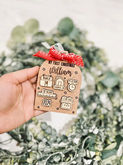 My First Christmas Birth Stat Ornament