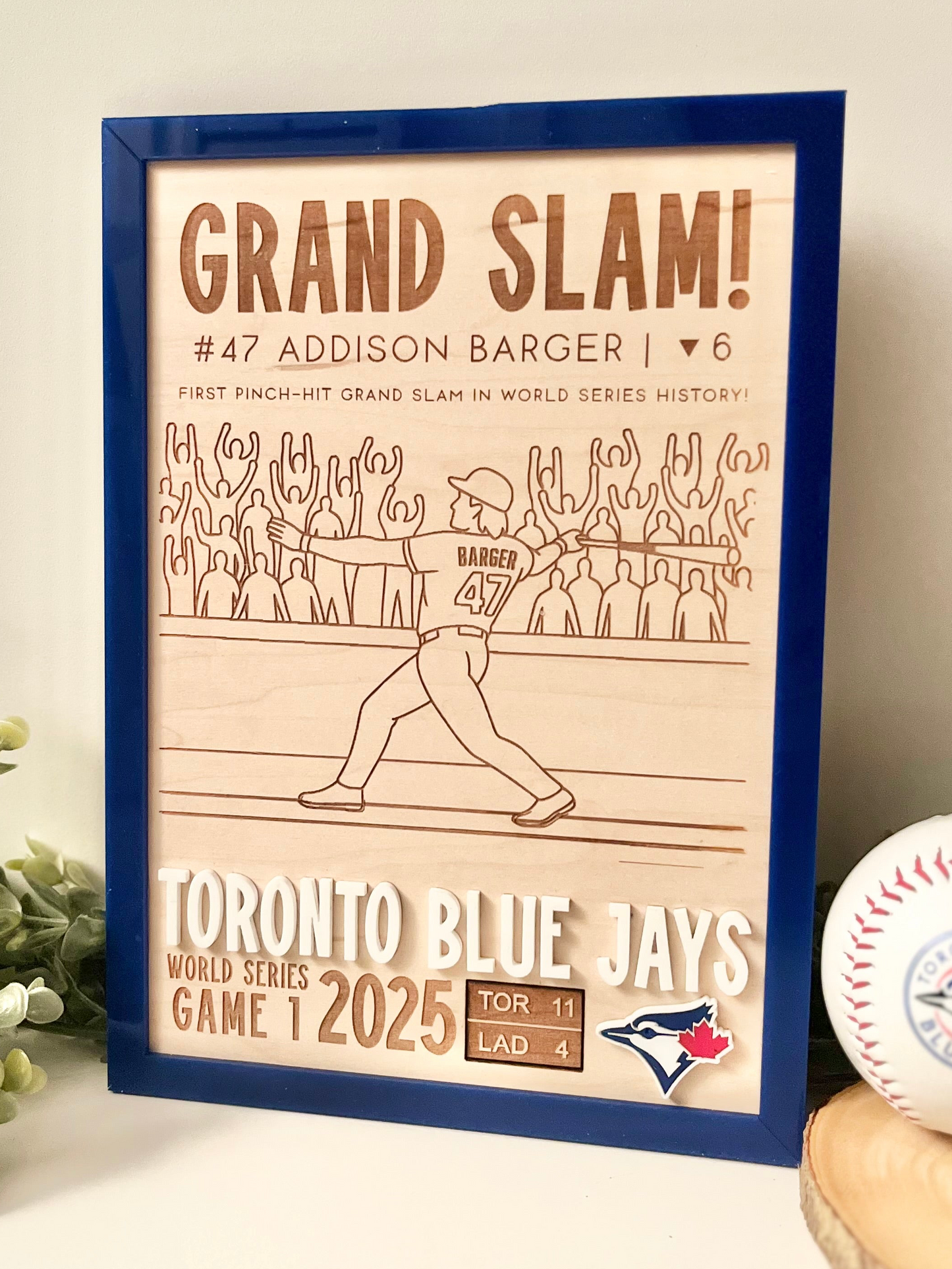 Toronto Blue Jays 2025 World Series Plaque - Game 1