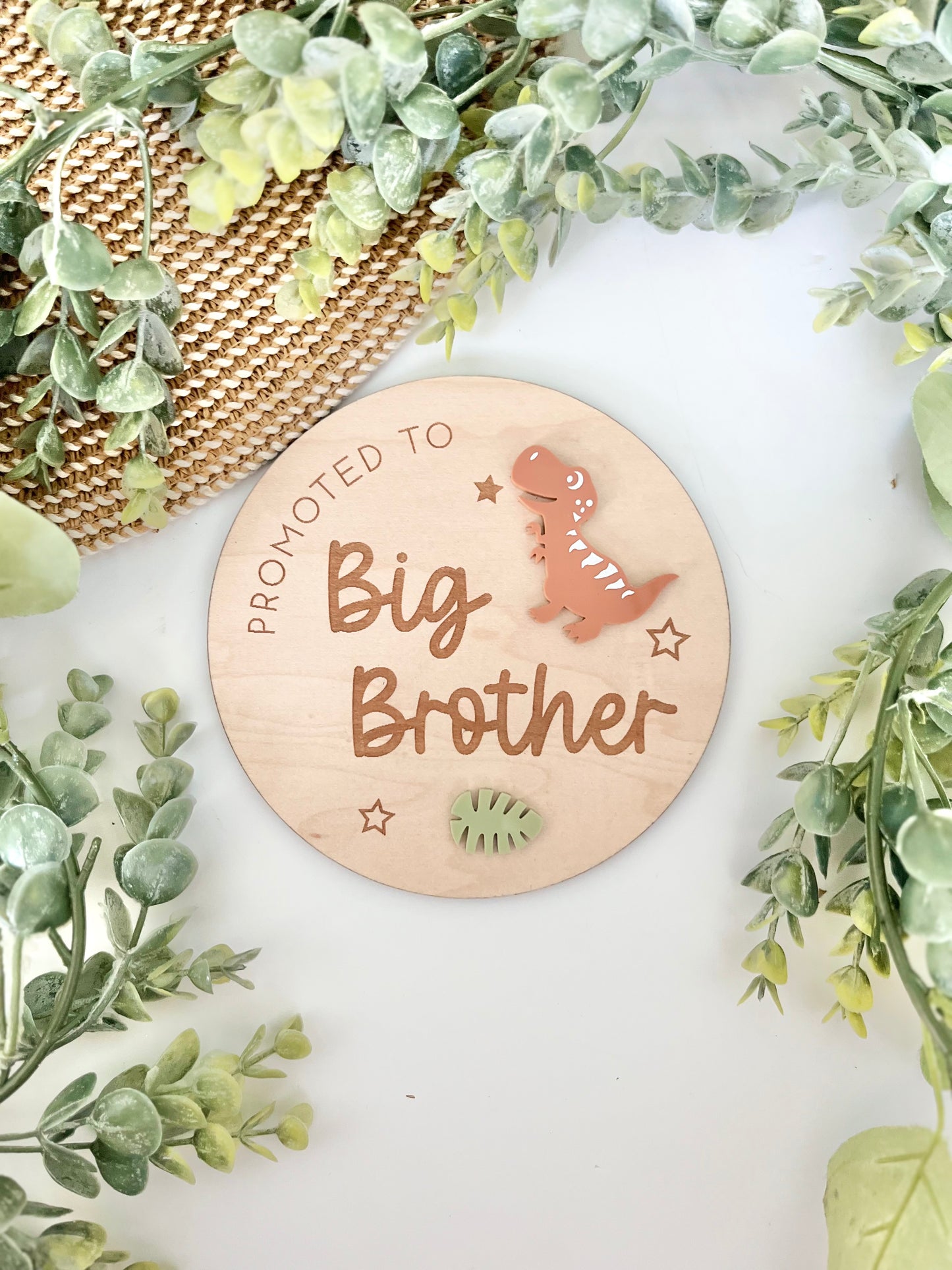 Promoted to Big Brother Plaque - Dinosaur