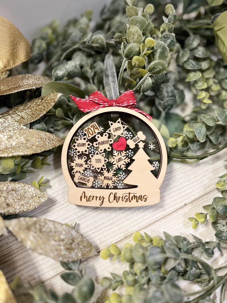 Family Shaker Ornament - Snowflake