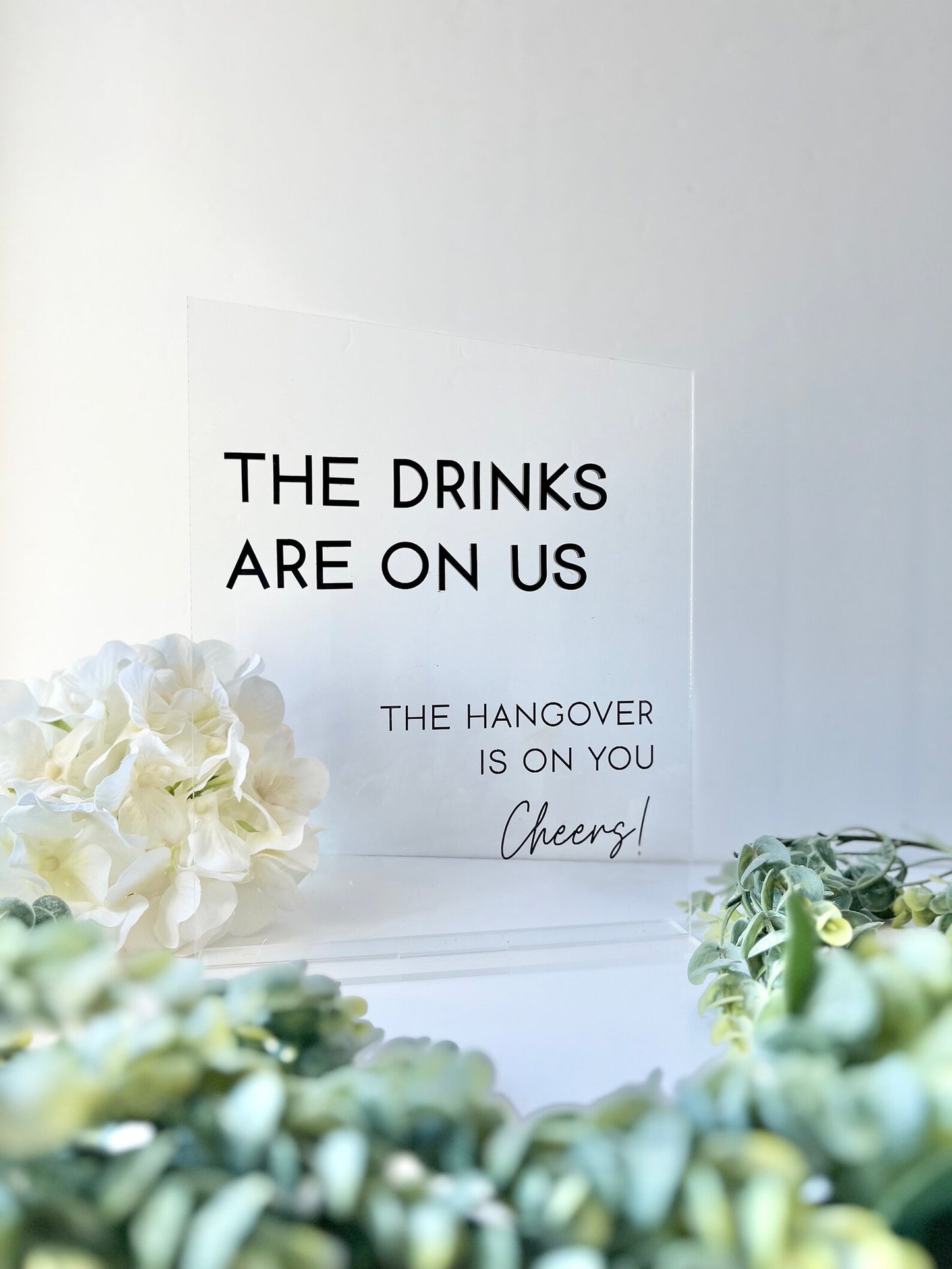 Drinks On Us - 3D Table Sign