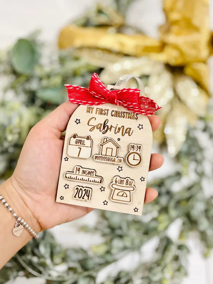 My First Christmas Birth Stat Ornament