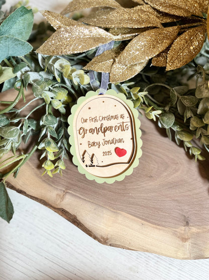 Our First Christmas As Grandparents Ornament
