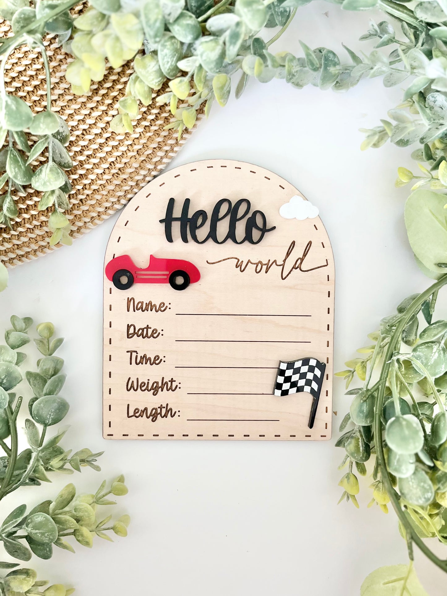 Hello World Birth Stats - Race Car