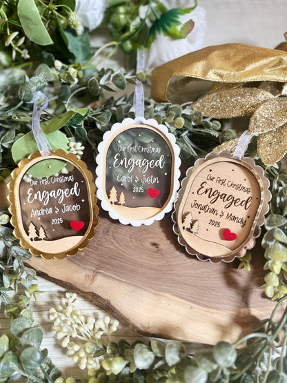 Our First Christmas Engaged Ornament