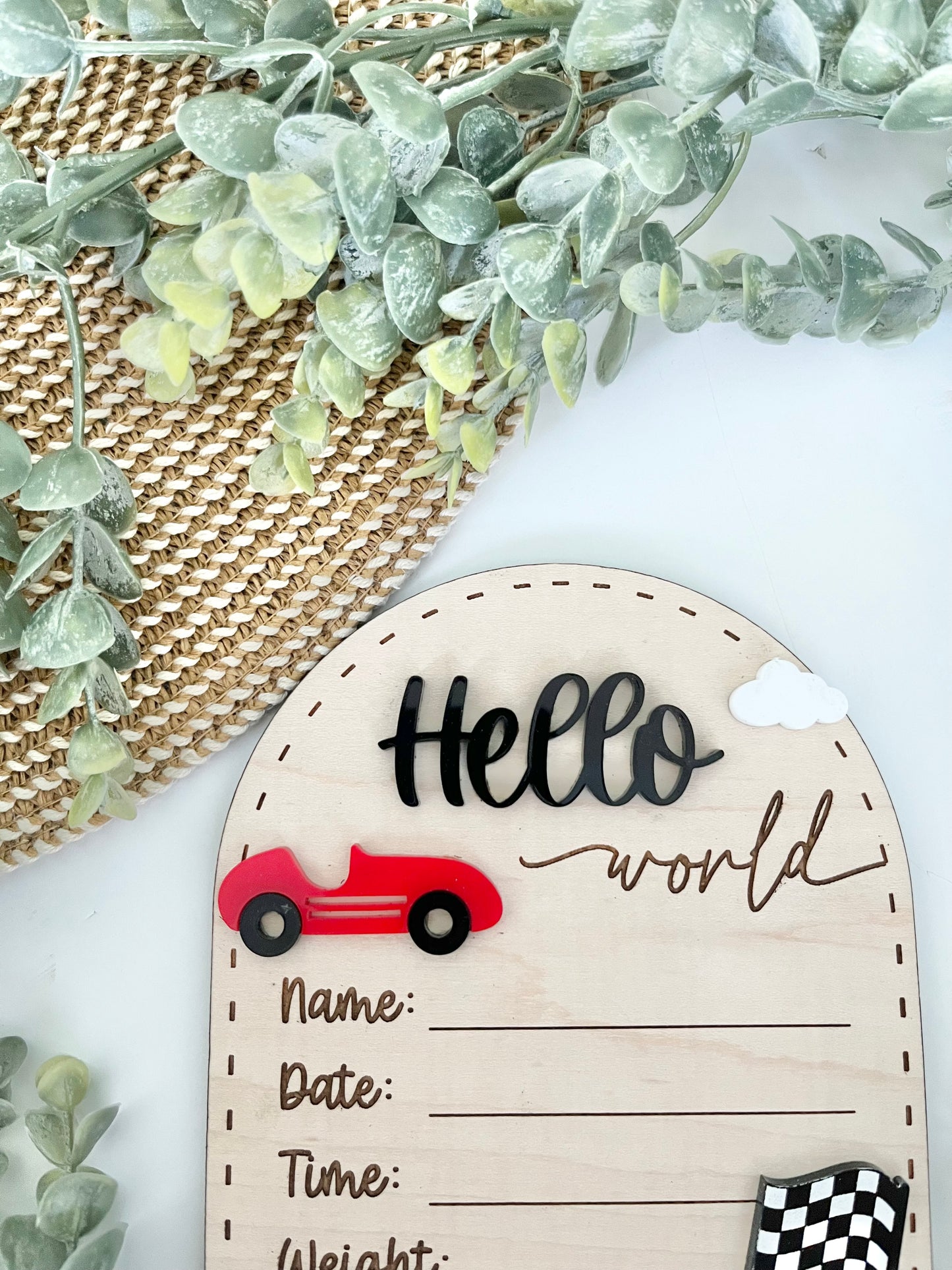 Hello World Birth Stats - Race Car