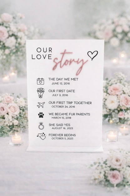 Our Love Story - 3D Table Sign