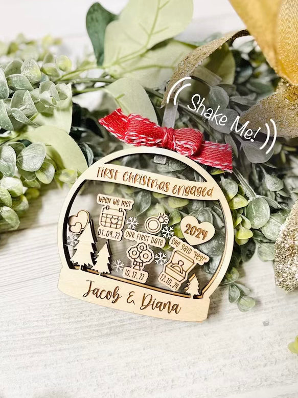 Our First Christmas Engaged Shaker