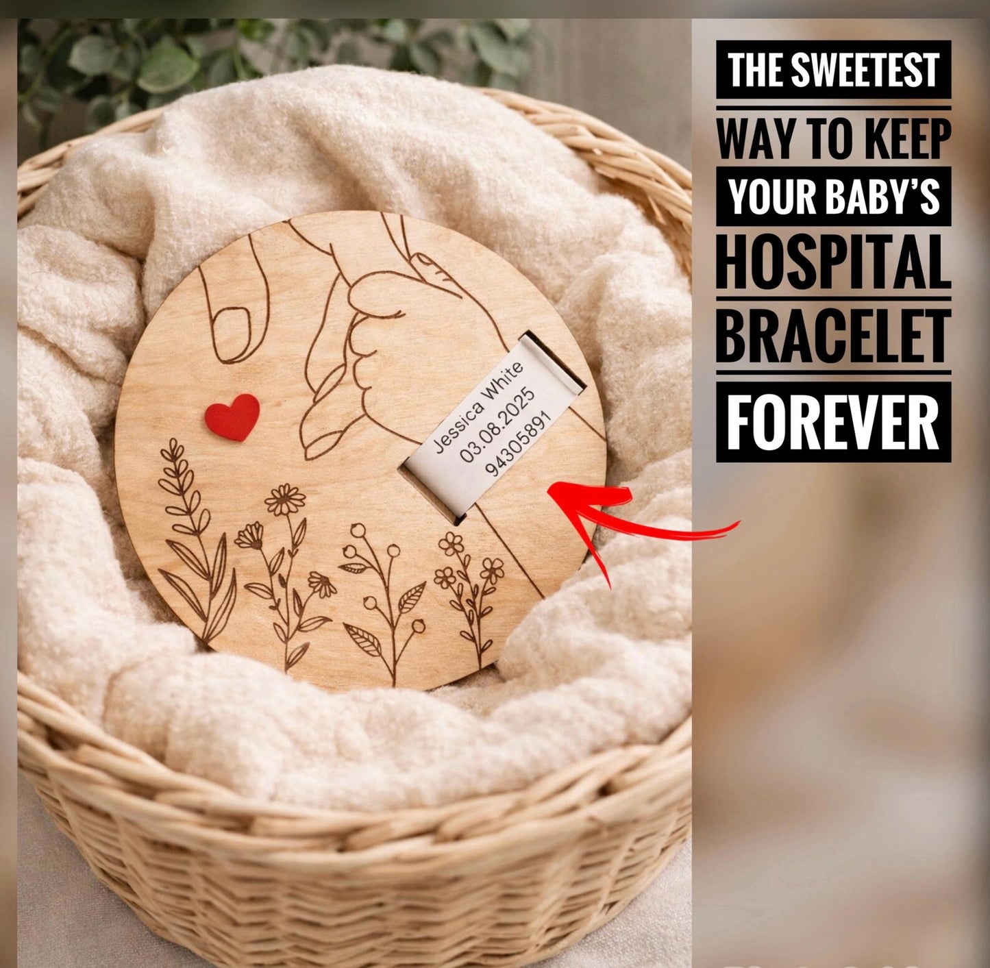Hospital Bracelet Holder - Plaque