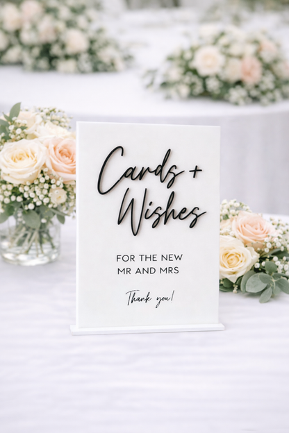Cards and Wishes - 3D Table Sign