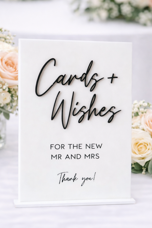 Cards and Wishes - 3D Table Sign