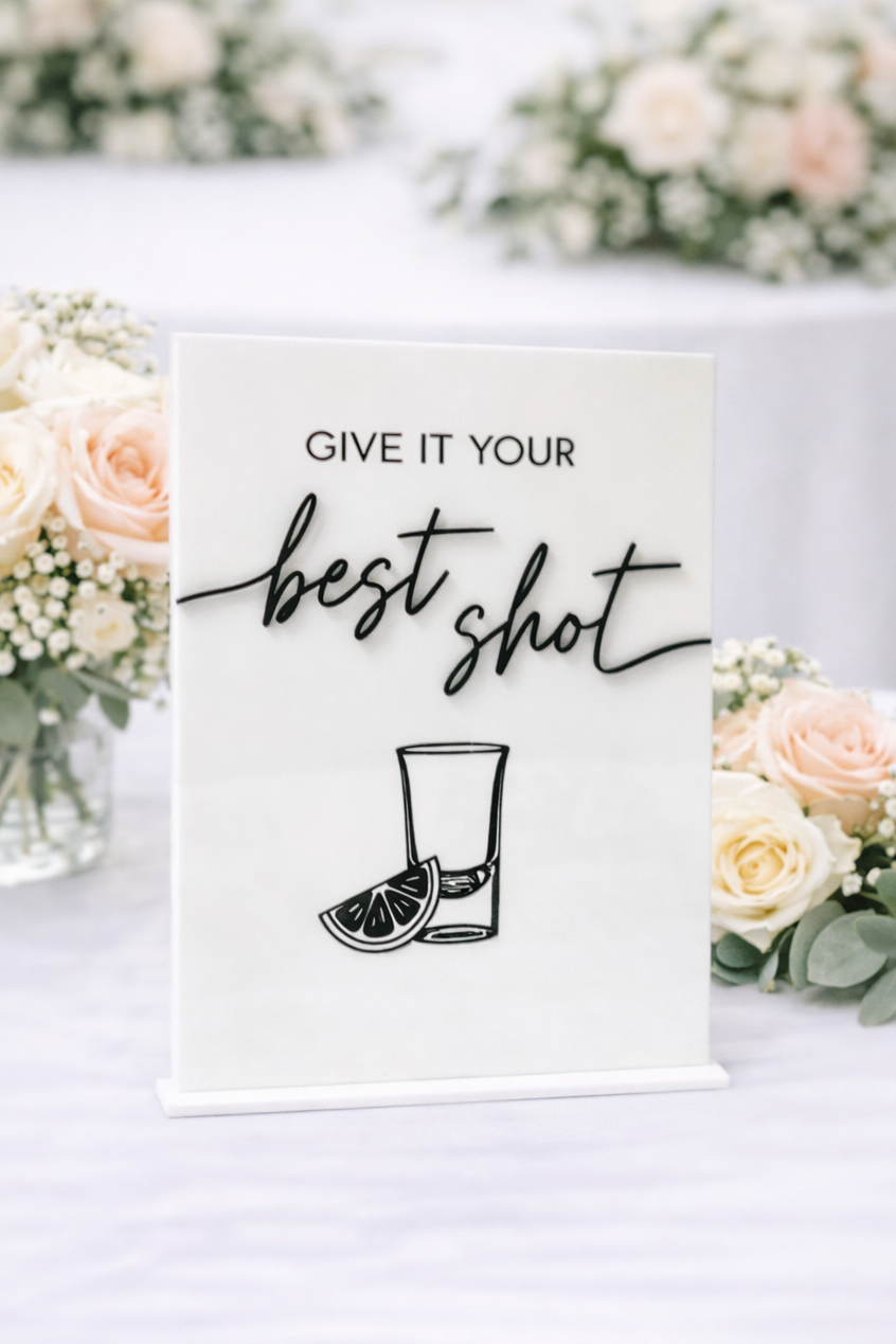 Give It Your Best Shot - 3D Bar Sign