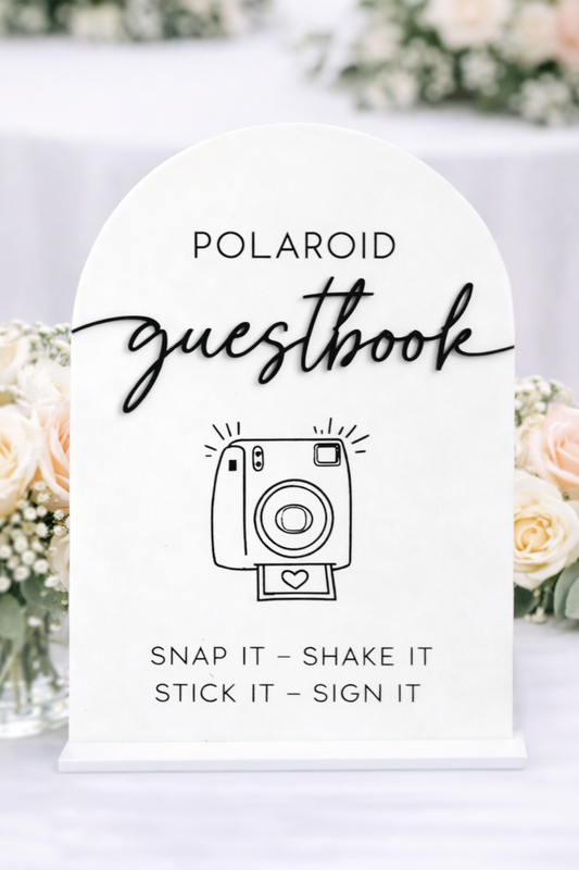 Polaroid Guestbook - 3D Table Sign