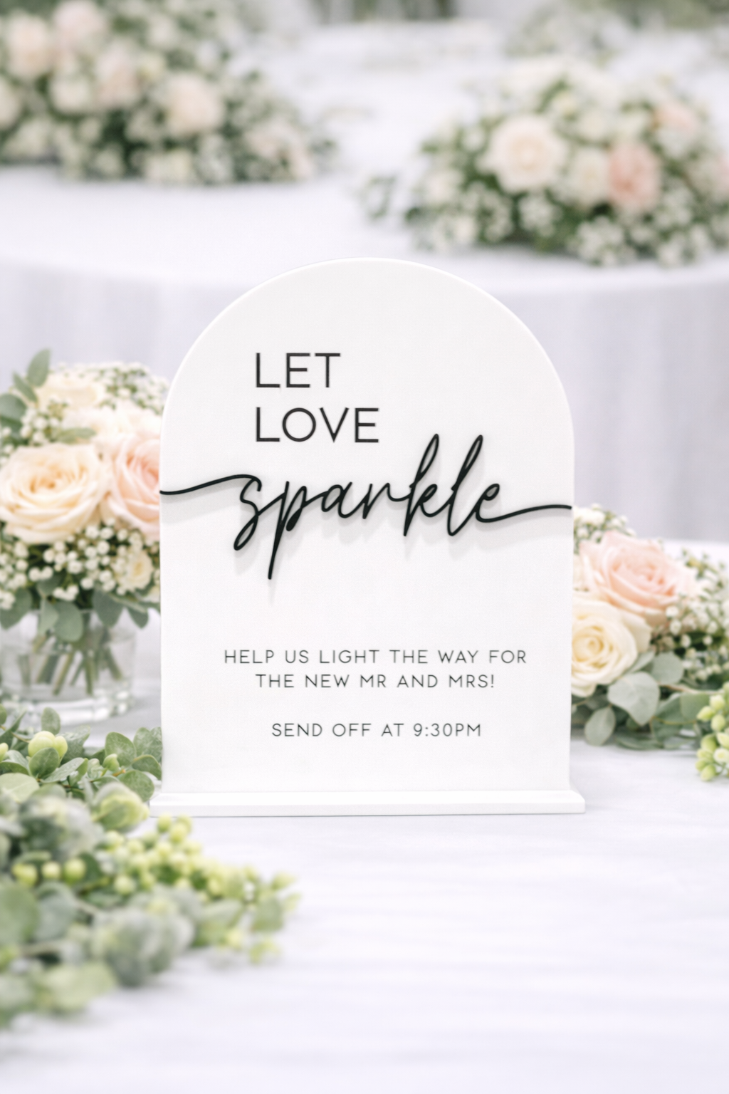 Send Off / Sparkle Sign - 3D Table Sign