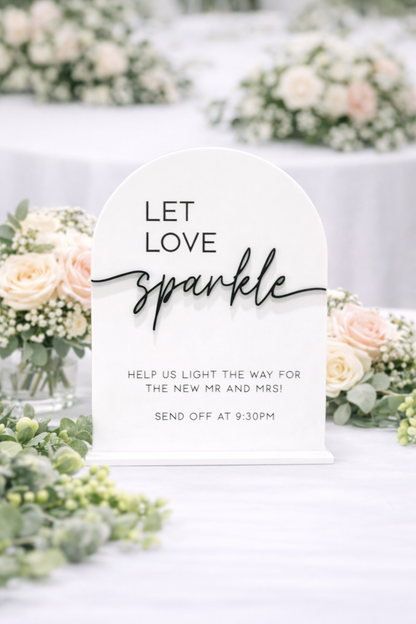 Send Off / Sparkle Sign - 3D Table Sign