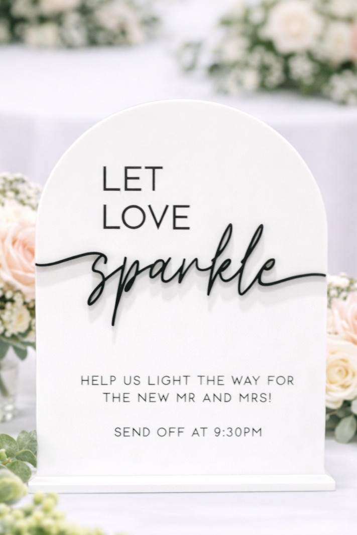 Send Off / Sparkle Sign - 3D Table Sign
