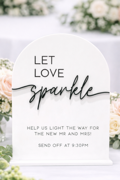 Send Off / Sparkle Sign - 3D Table Sign