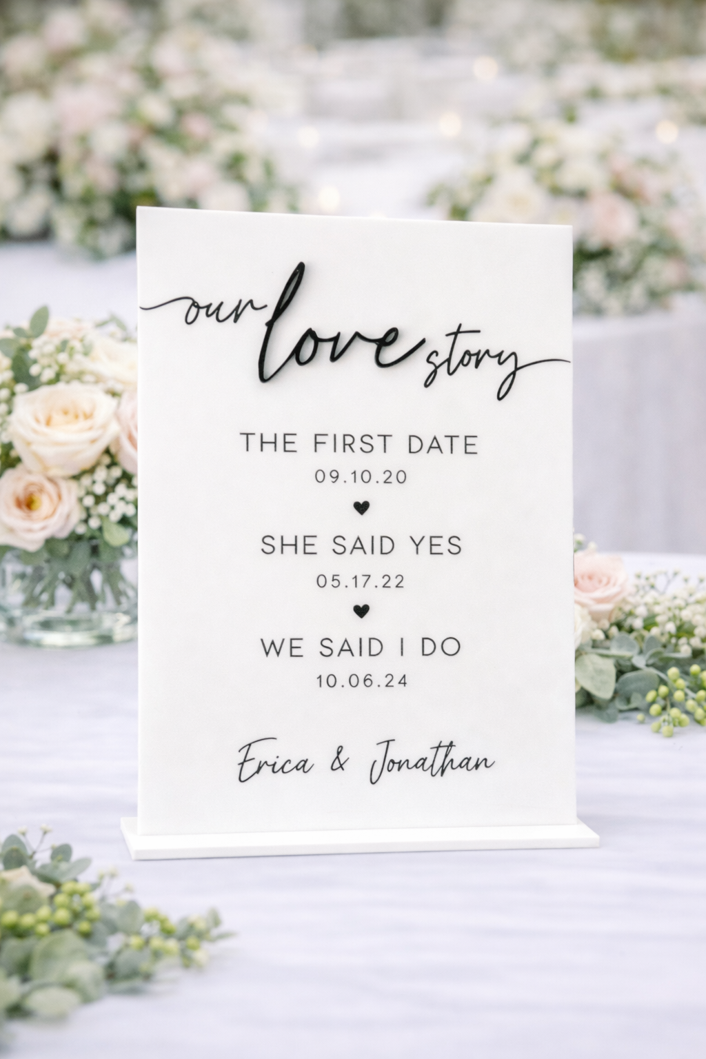 Our Love Story - 3D Table Sign