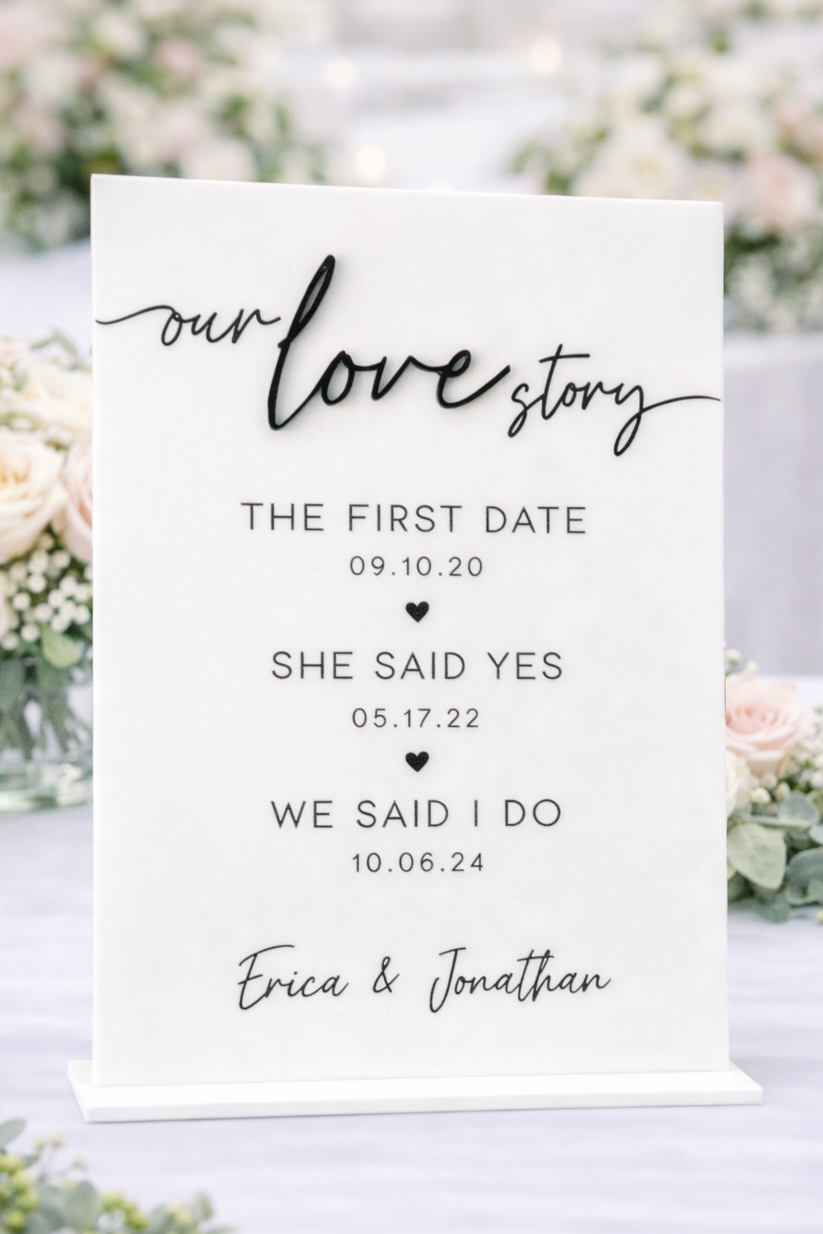 Our Love Story - 3D Table Sign