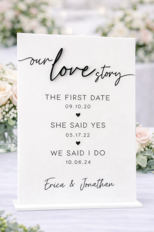 Our Love Story - 3D Table Sign