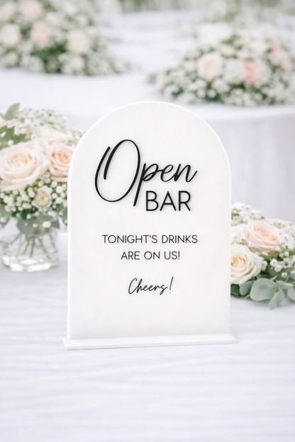 Open Bar - 3D Table Sign