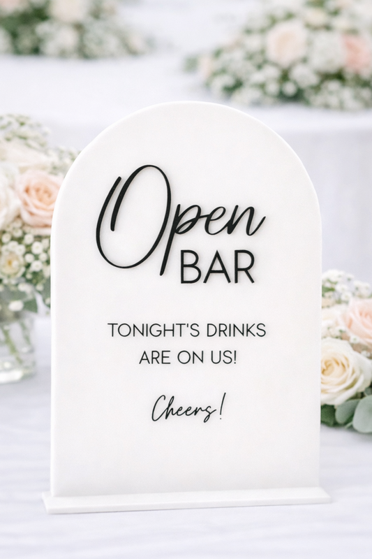Open Bar - 3D Table Sign