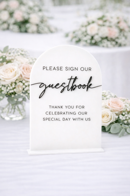 Please Sign Our Guestbook - 3D Table Sign