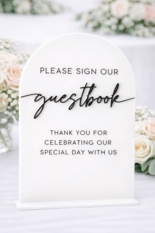 Please Sign Our Guestbook - 3D Table Sign