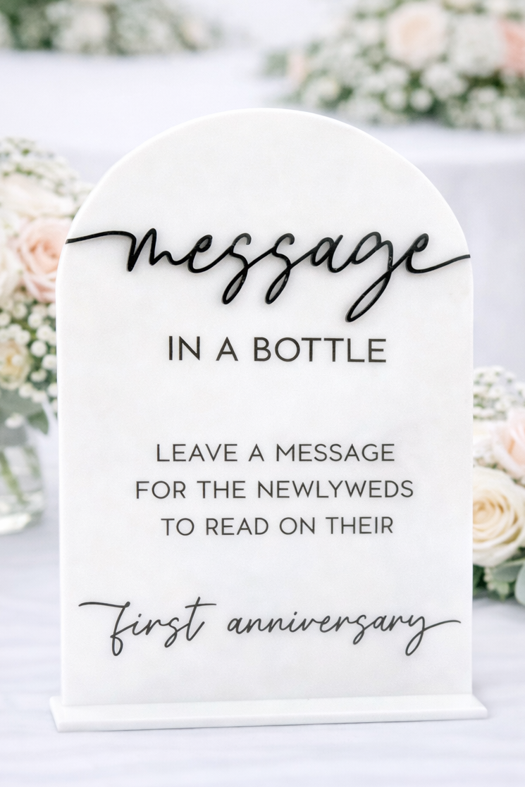 Message In A Bottle - 3D Table Sign