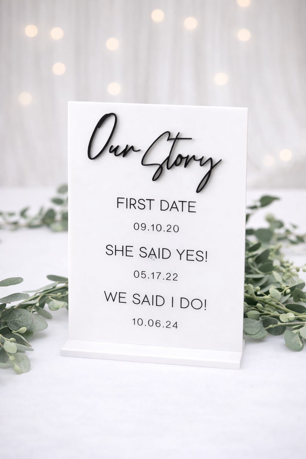 Our Story - 3D Table Sign