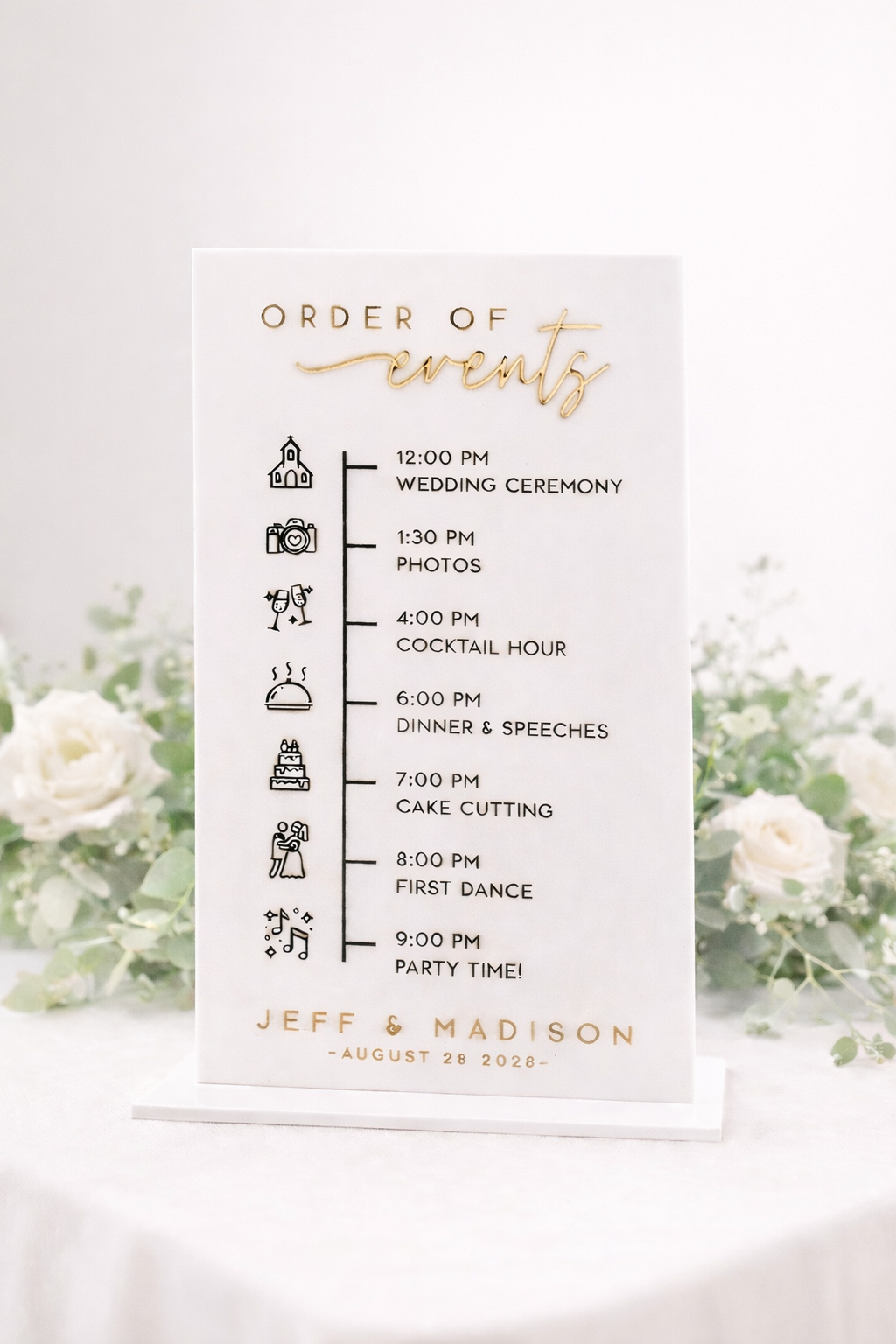 Order of Events - 3D Table Sign