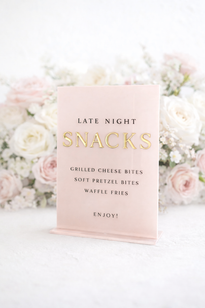 Late Night Snacks - 3D Table Sign