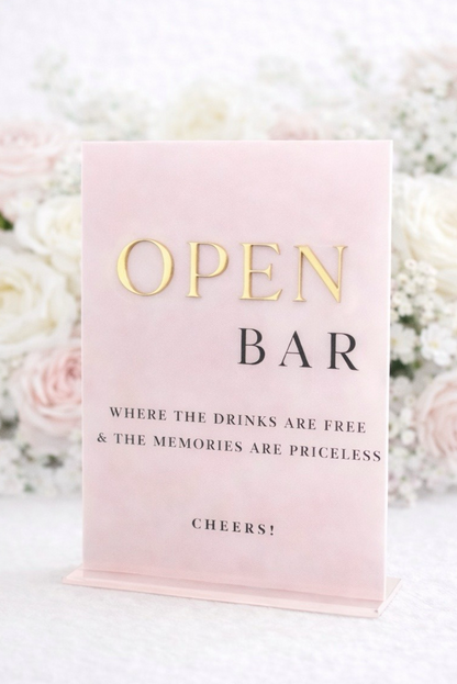 Open Bar - 3D Table Sign