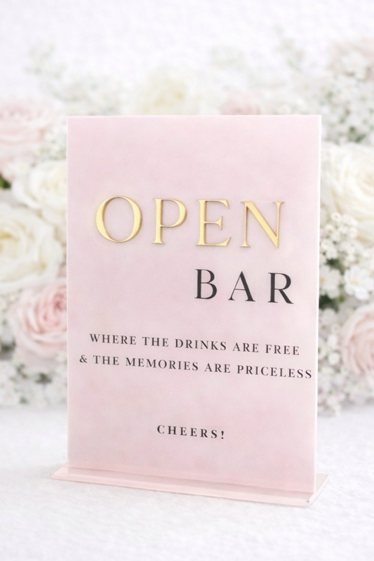 Open Bar - 3D Table Sign