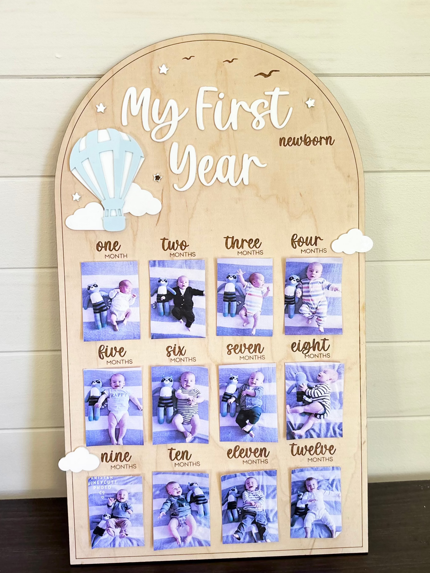 First Year Milestone Board - Hot Air Balloon