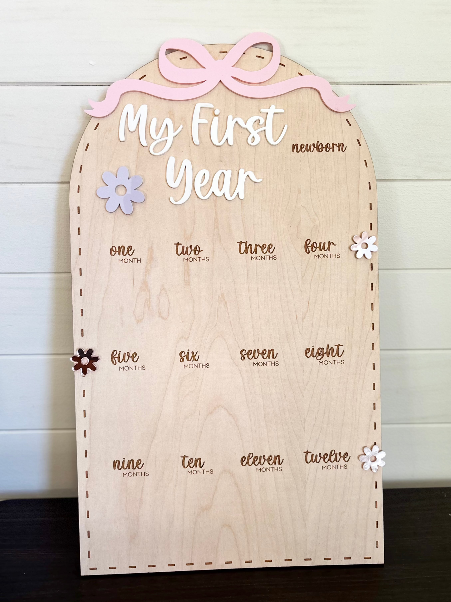 First Year Milestone Board - Bow & Floral
