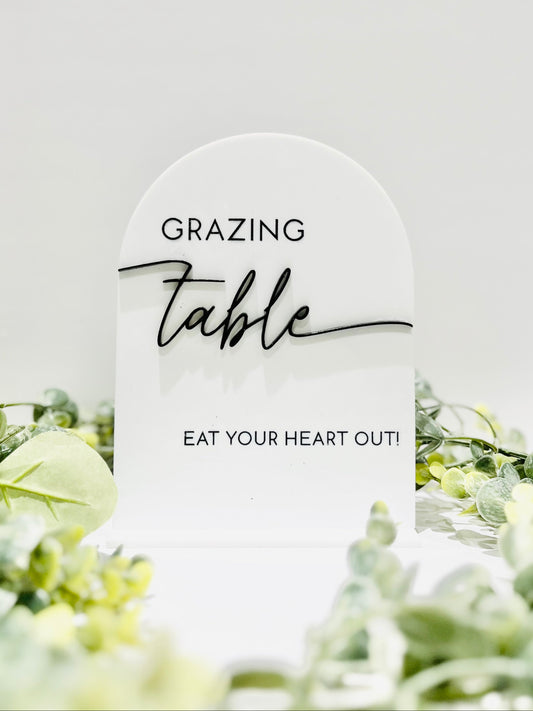 Grazing Table - 3D Table Sign