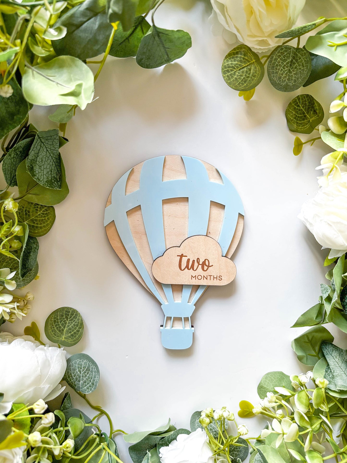 Baby Milestones Hot Air Balloon - Clouds