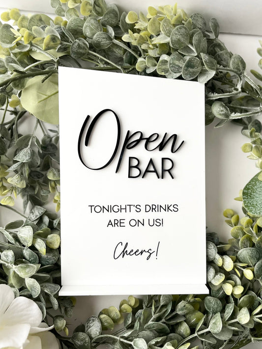 Open Bar - 3D Table Sign