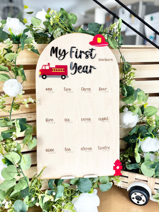 First Year Milestone Board - Firetruck