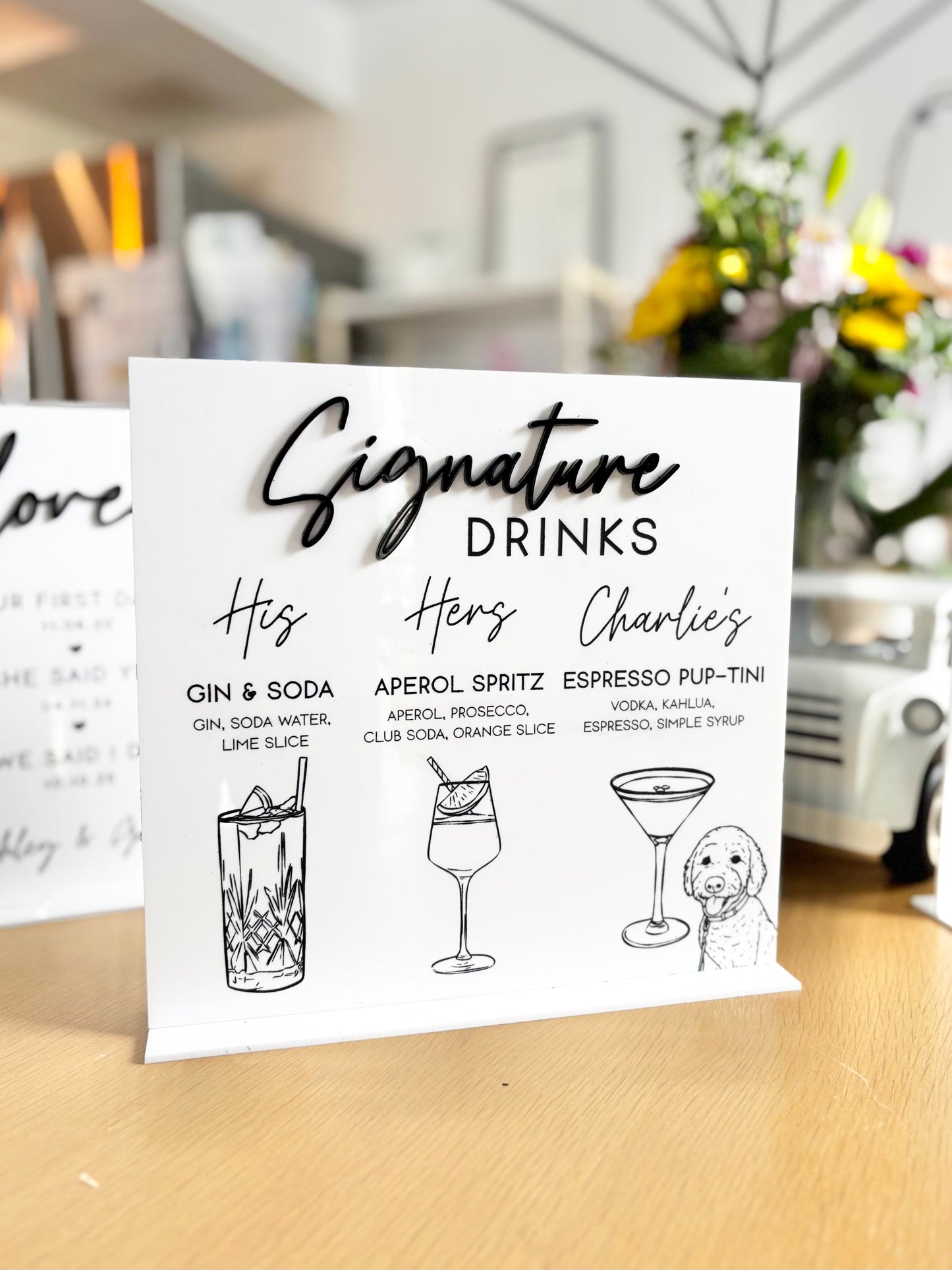 Signature Drinks - 3D Bar Sign