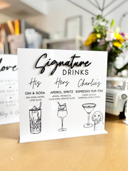 Signature Drinks - 3D Bar Sign
