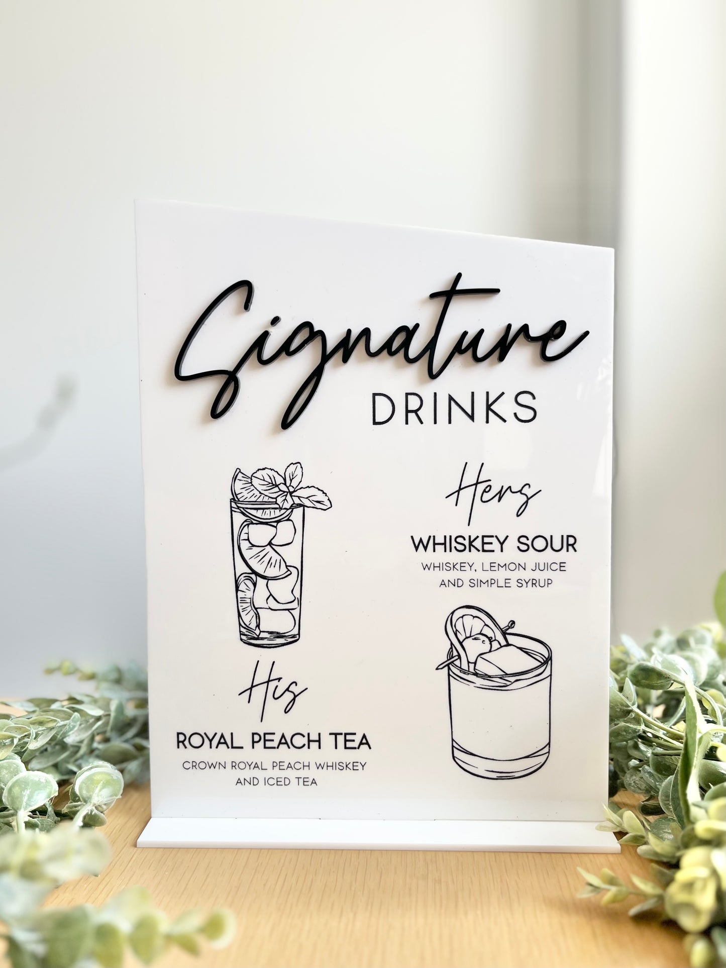 Signature Drinks - 3D Bar Sign