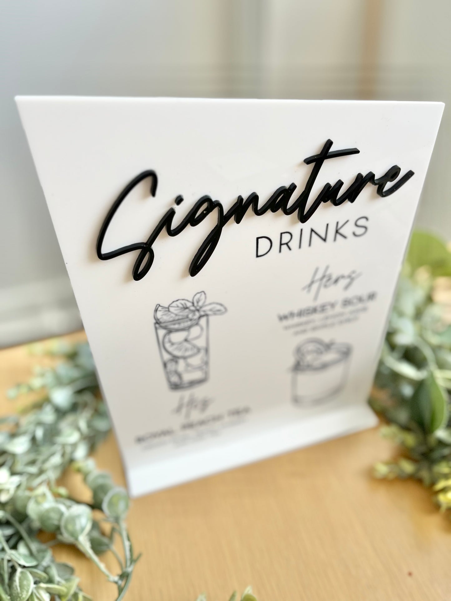 Signature Drinks - 3D Bar Sign