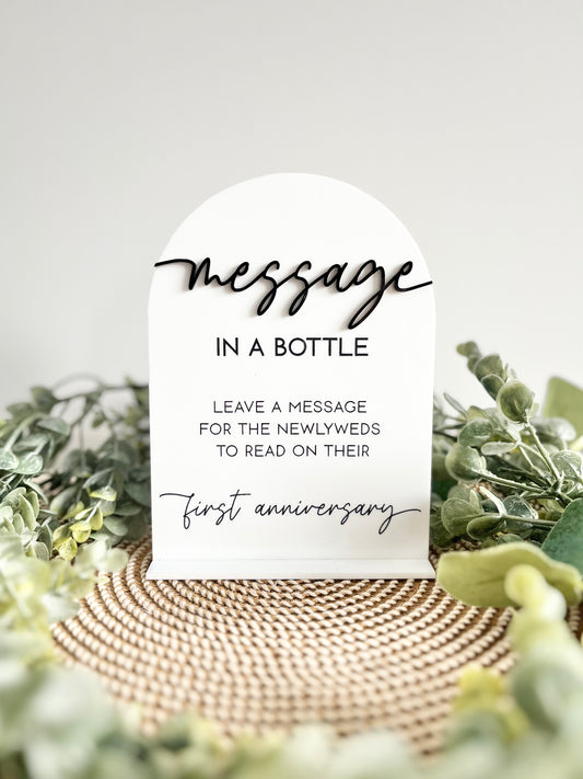 Message In A Bottle - 3D Table Sign
