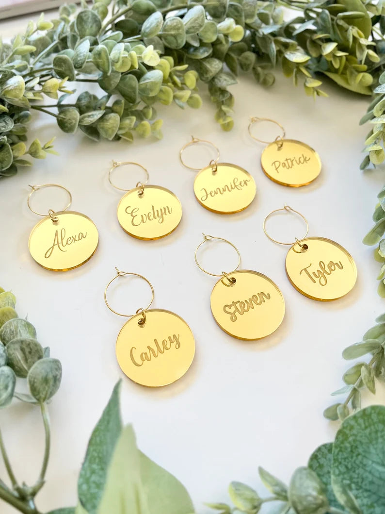 Personalized Acrylic Wine Charms