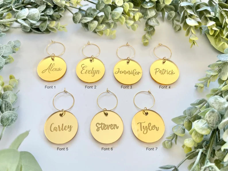 Personalized Acrylic Wine Charms