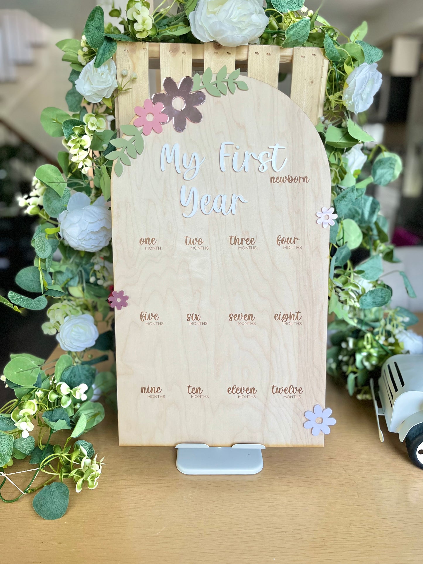 First Year Milestone Board - Floral