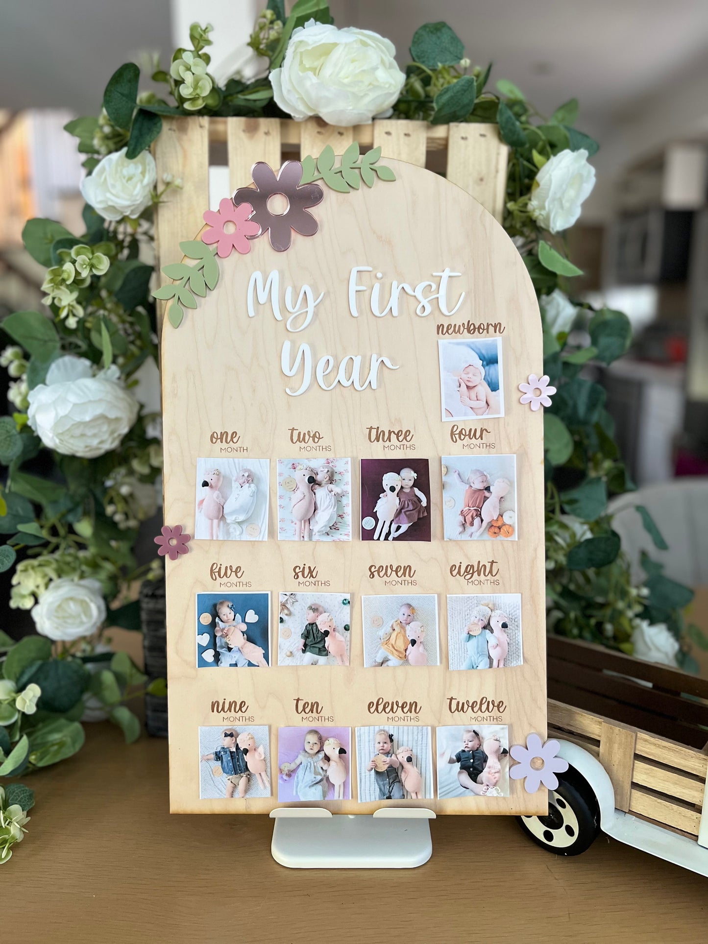 First Year Milestone Board - Floral