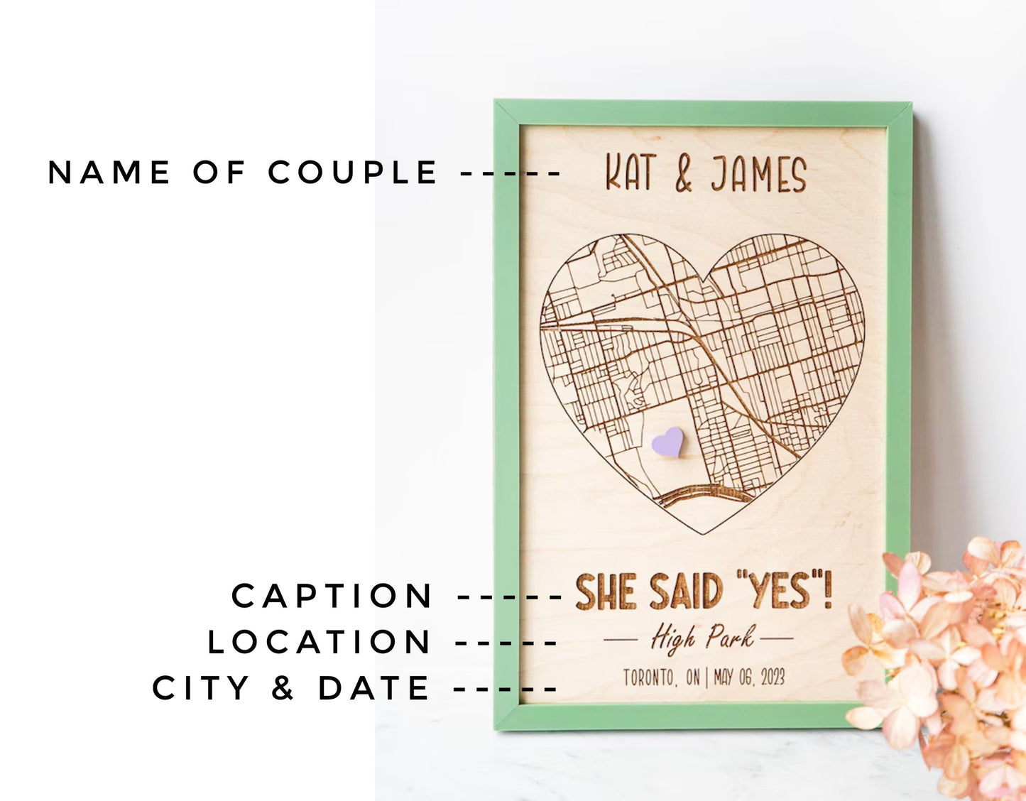 Love Map - Customized  (Green Frame)